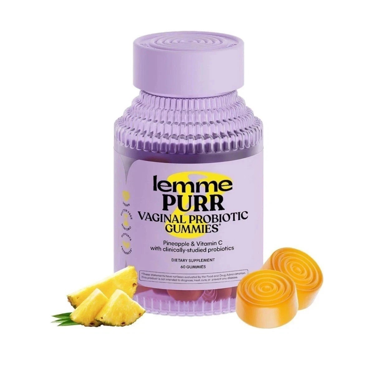 Lemme Purr Vaginal Probiotic Gummies,Balanced pH&Healthy Odor Support for Women