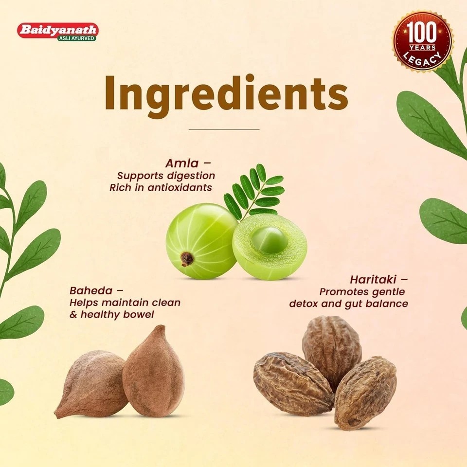 Triphala – 60 Tablets (Pack of 2) | Ayurvedic Blend of Amla, Haritaki & Baheda