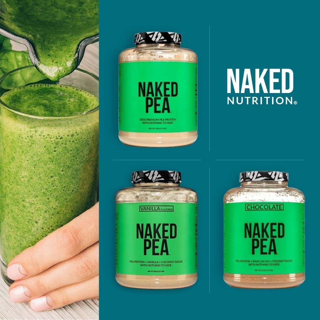NAKED Pea Protein Powder 5LB Unflavored Vegan NSF Certified 76 Servings