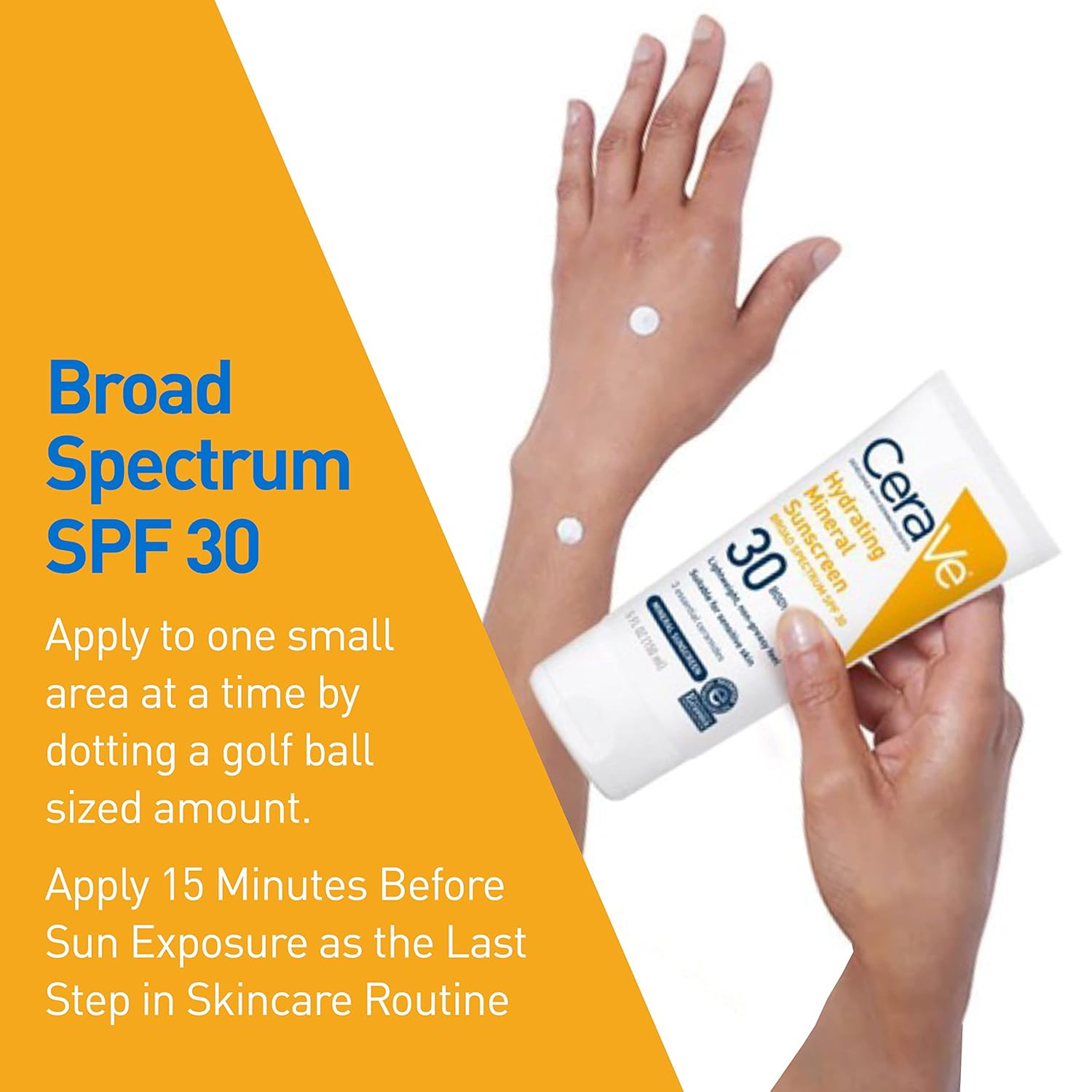 Cerave 100% Mineral Sunscreen SPF 30 with Zinc Oxide & Titanium Dioxide, Hyaluro