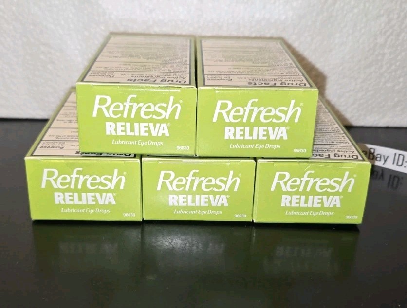 5 Box Lot REFRESH RELIEVA Lubricant Eye Drops 0.33 oz 10mL EXP 11/2024-12/2024