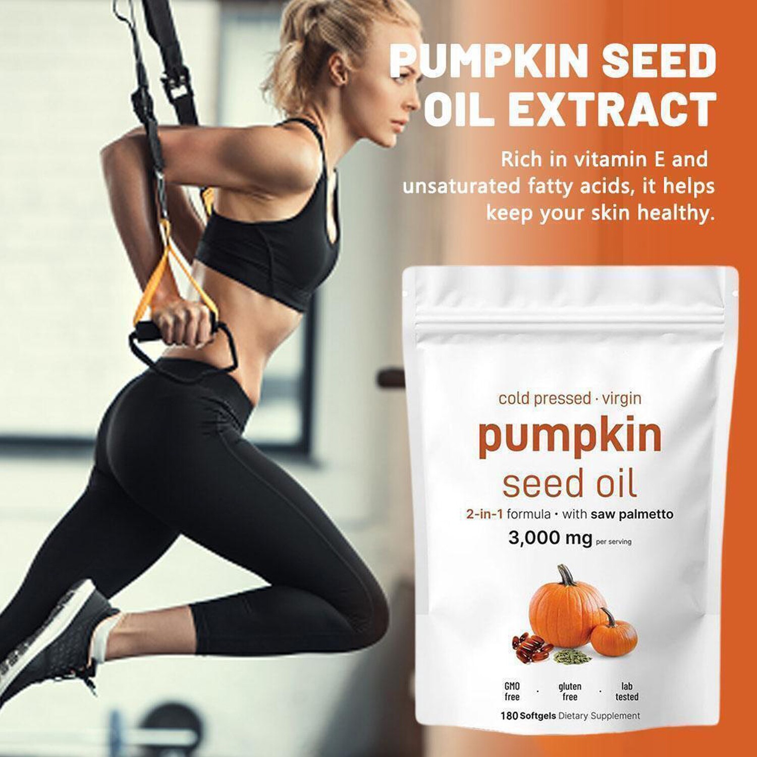1Pack Pumpkin Seed Oil with Saw Palmetto 180Softgels | 3000 mg Herbal Supplement