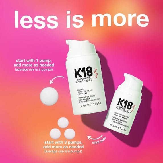 Set of 2: K18 Leave-In Molecular Repair Hair Mask – 1.7 fl oz, New