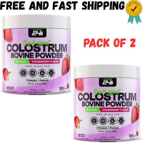 Bovine X3 Colostrum Supplement Powder for Humans, 100% Pure Whole Natural Grass