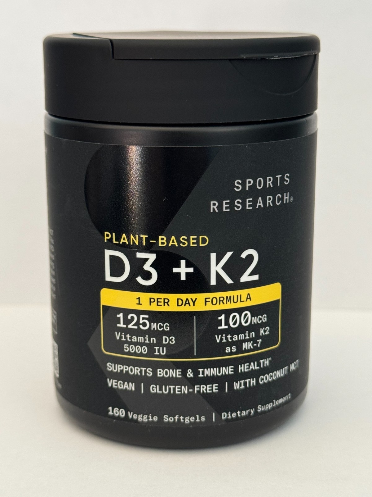 Sports Research D3 + K2, 160 Veggie Softgels,Supports Bone and Immune Health