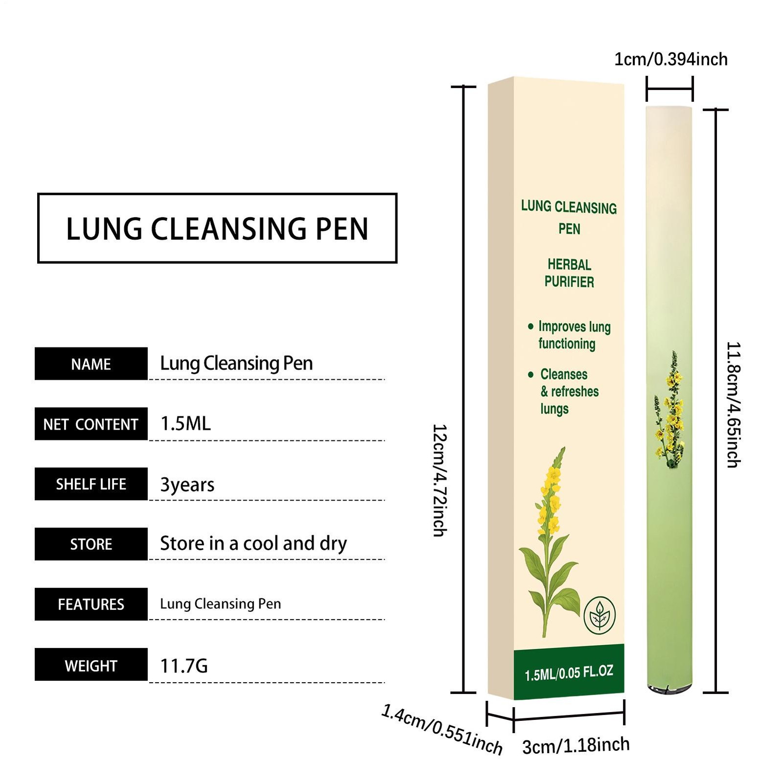 Mullein Lung Purifier Herbal Inhaler For Lung Health & Fresh Air