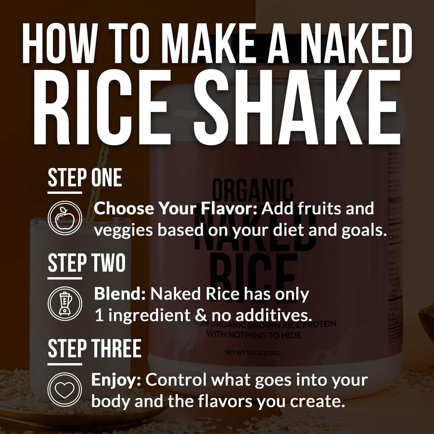 Rice Protein Powder 5LB Organic Vegan Gluten Free 76 Servings