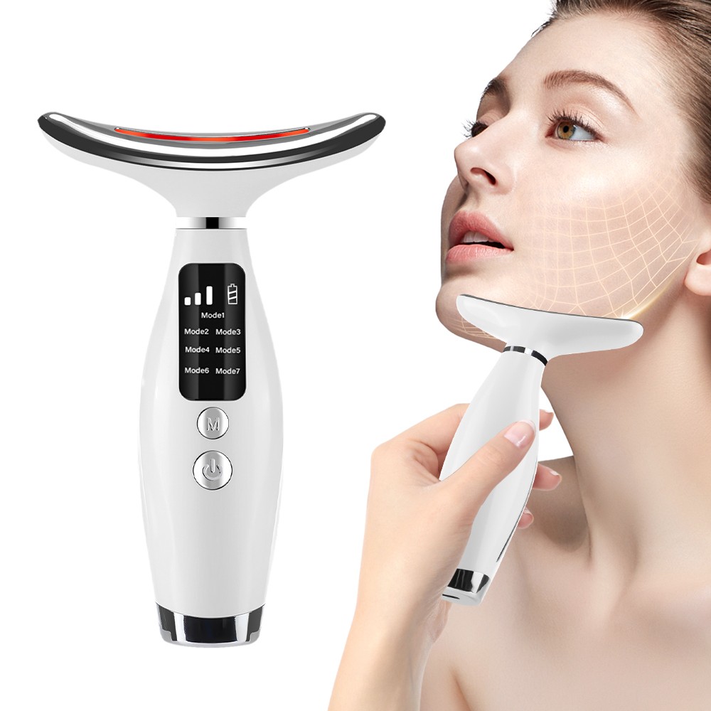 Neck Face Lifting Massager Skin Tighten Device LED Anti Wrinkle Double Chin US
