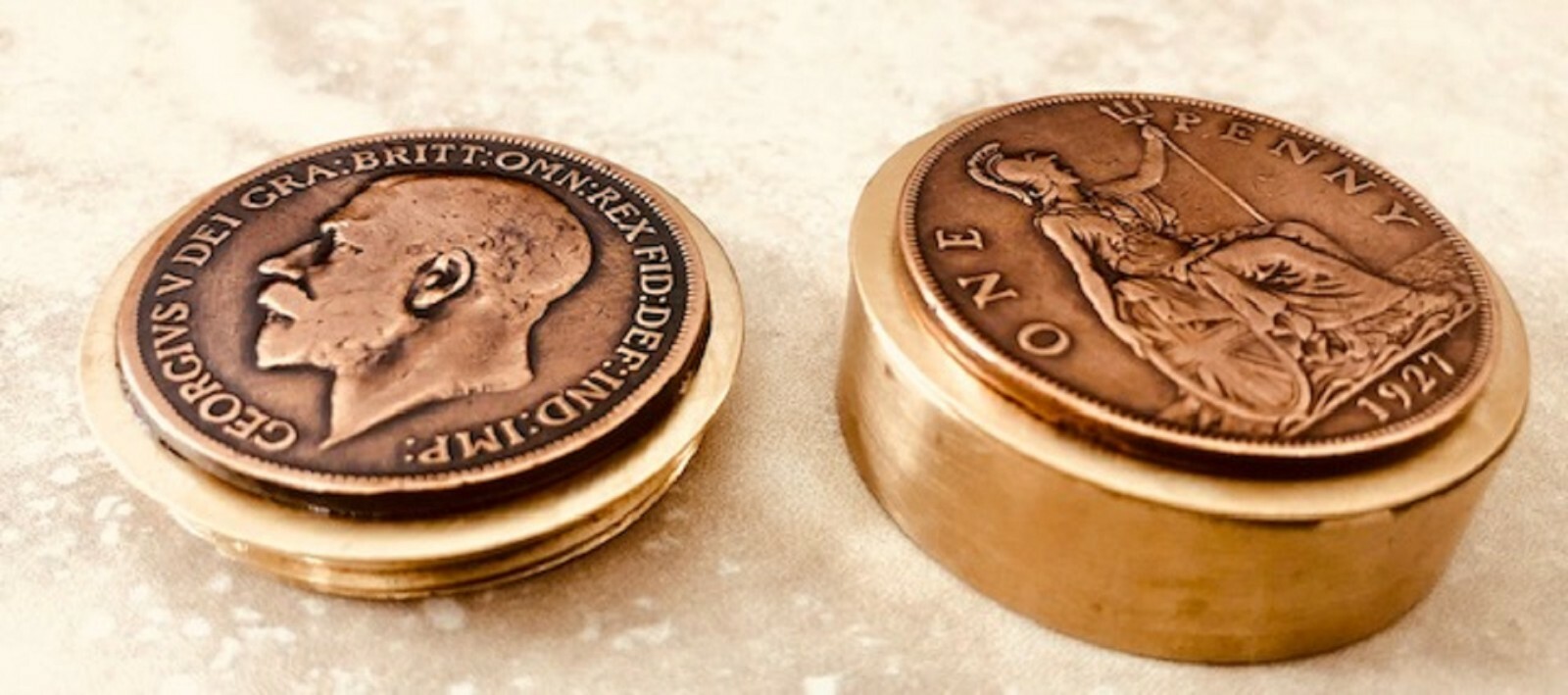 British Coin Pill Box Britain Large Penny – Rare, Exclusive, Handmade