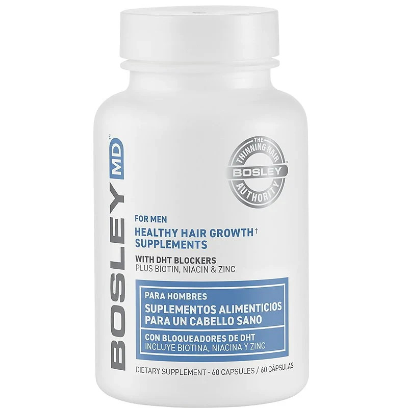Bosley MD Healthy Hair Growth Supplements For Men – 60 Count EXP 12/25