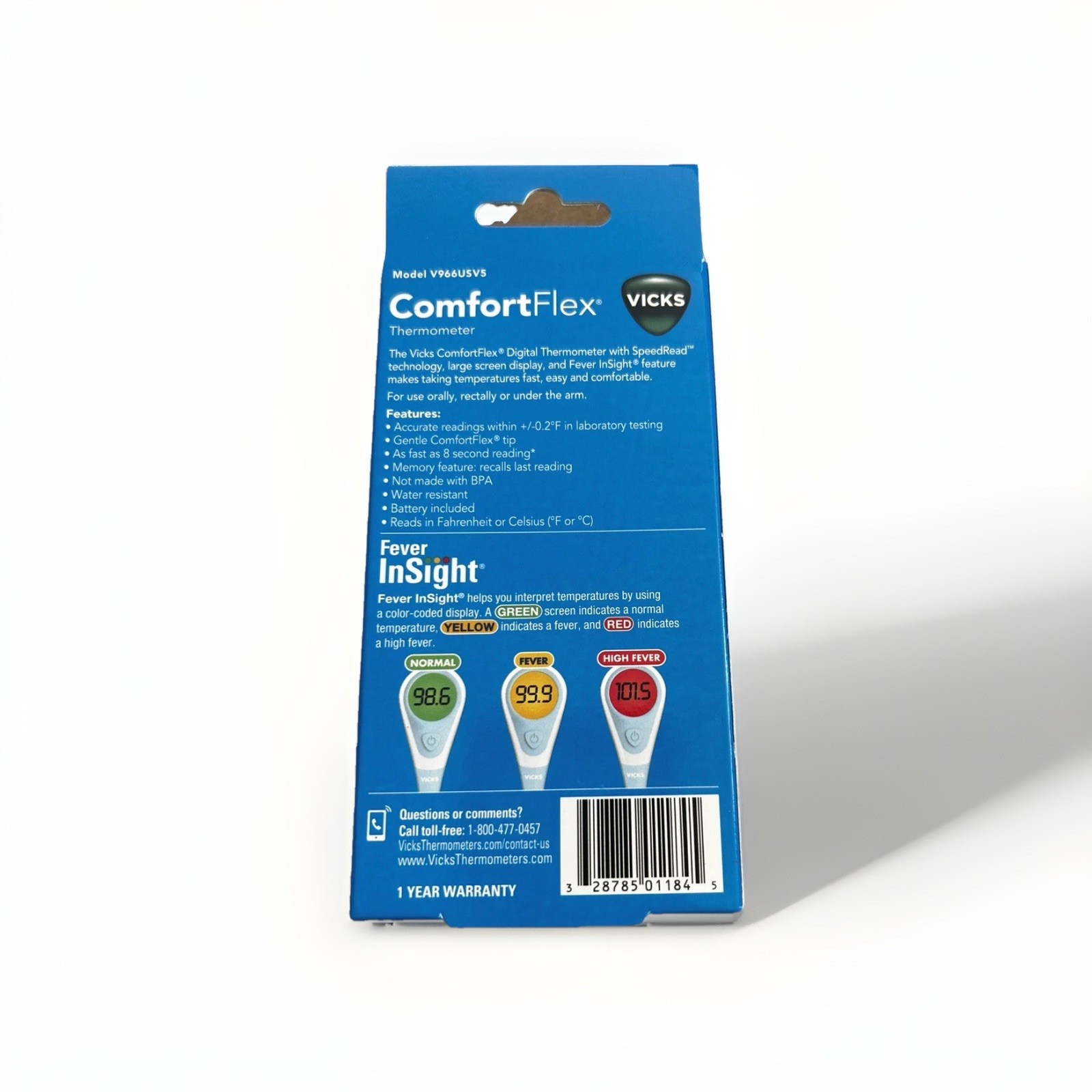 Digital Oral Thermometer Kids Adults 8 Sec, Comfort Flex w/ Batteries Vicks New