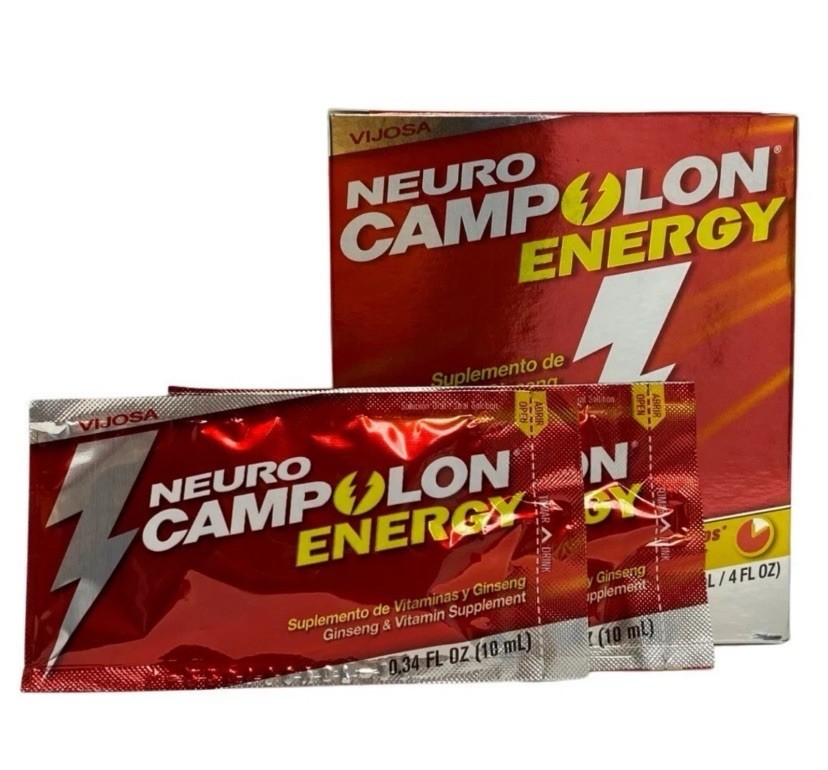 3 Pack Neuro Campolon Energy Supplement , 12 Drinkable 10 mL Pouches