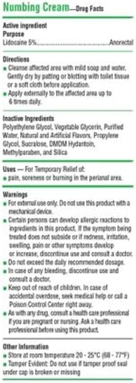 Anal Numbing Cream 1.5 fl oz Spearmint Flavored Desensitizing Rectal Adult