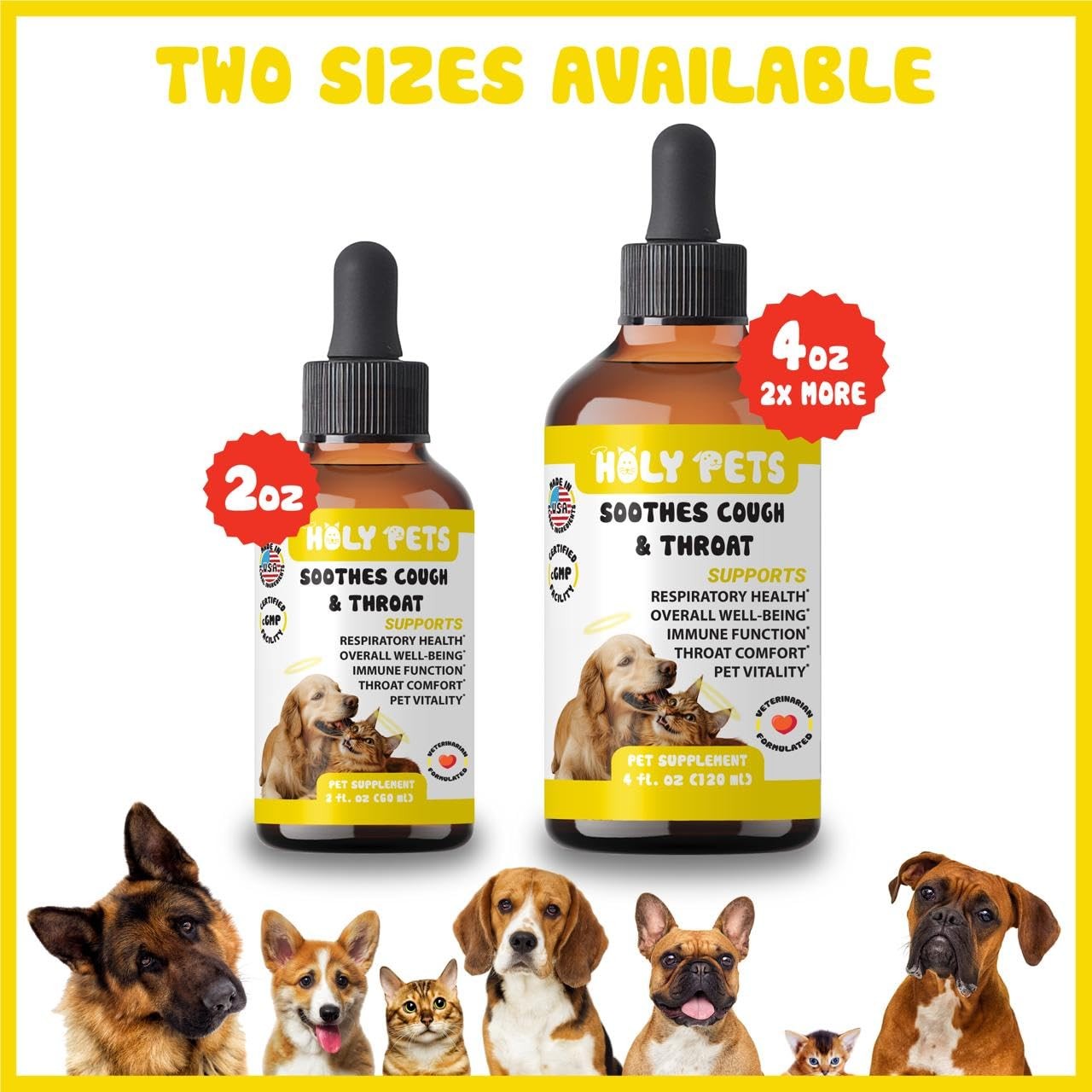 Cough Medicine for Dogs & Cats, Kennel Cough Treatment, Respiratory Infection…