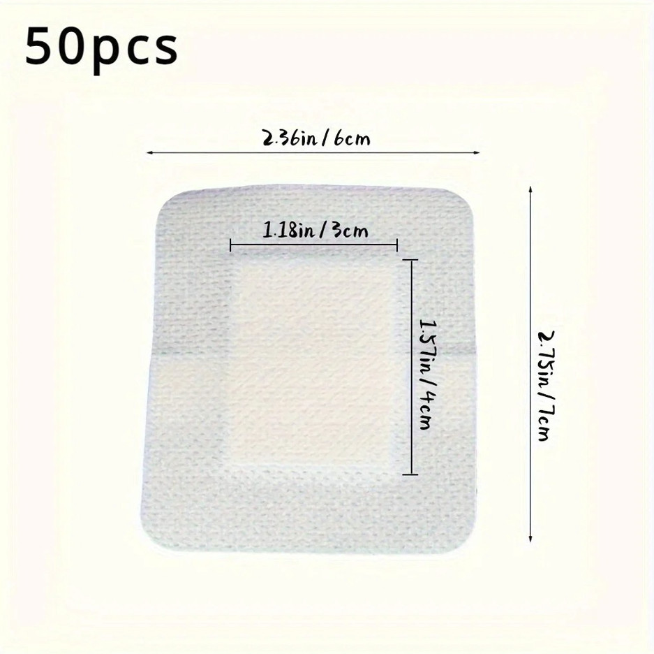 50pcs Large Hypoallergenic Wound Dressing Bandages 6×7cm First Aid Pads – NEW