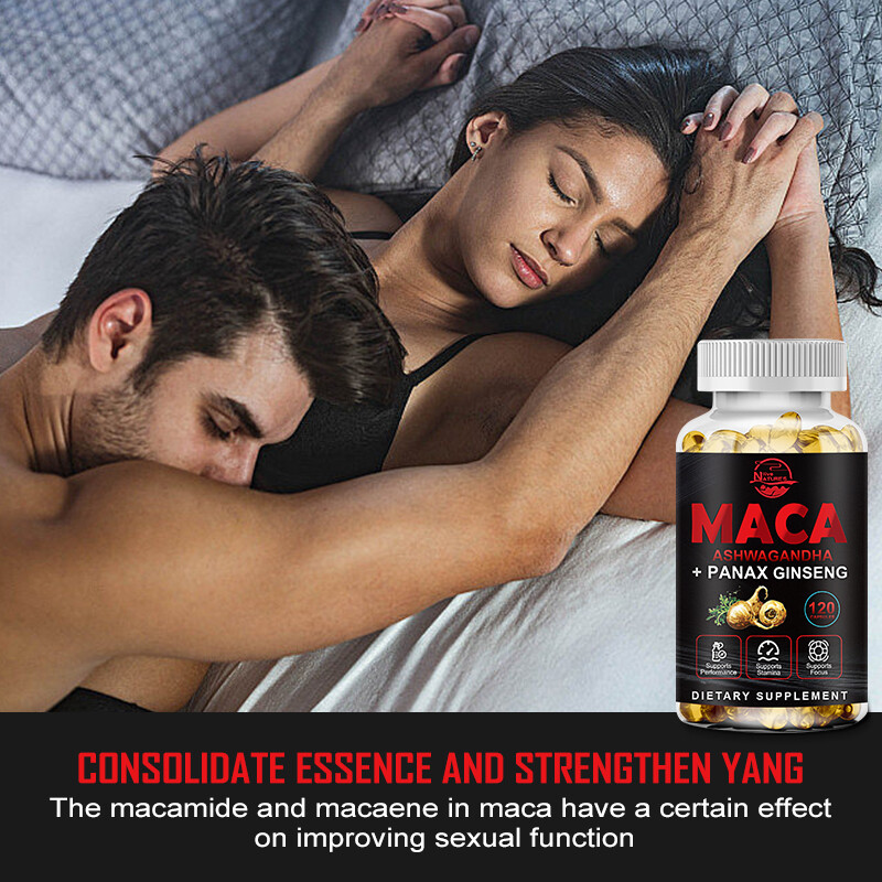 Organic Maca Root + Panax Ginseng 12000mg, Peruvian Maca Extract for Men & Women