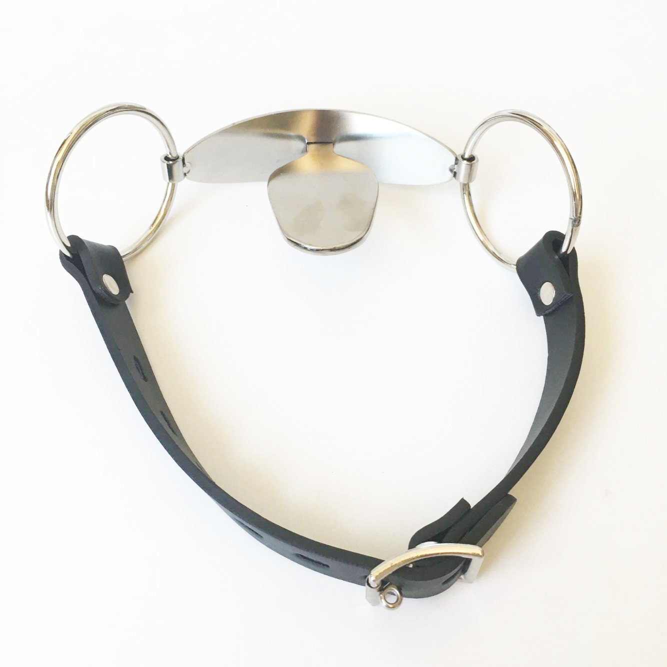 Stainless Steel Push Lock Fixed Handcuffs Wrist Collar Heavy Restraints