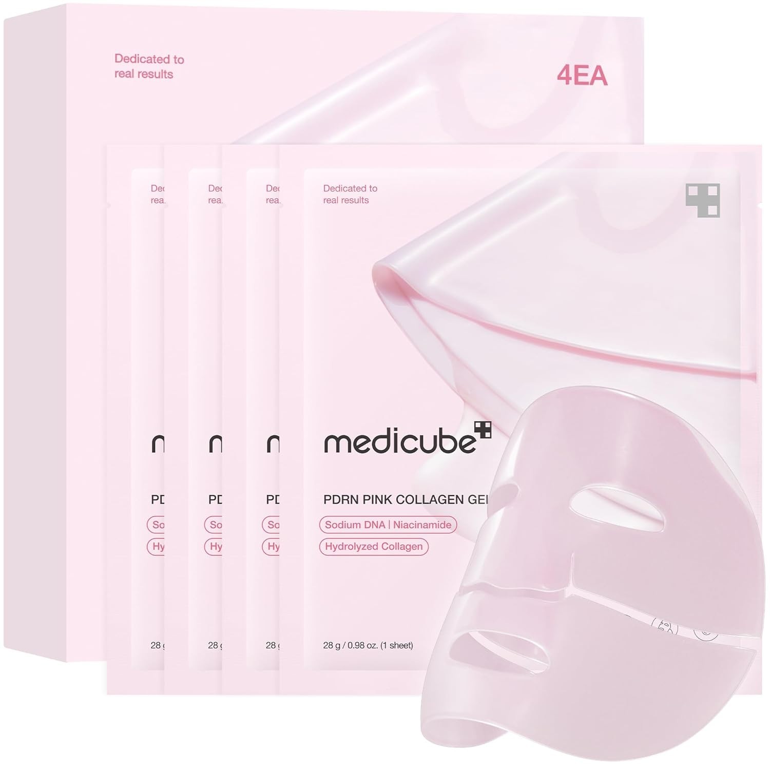 Medicube Salmon DNA PDRN pink collagen jelly gel mask (4ea) Pink glow serum