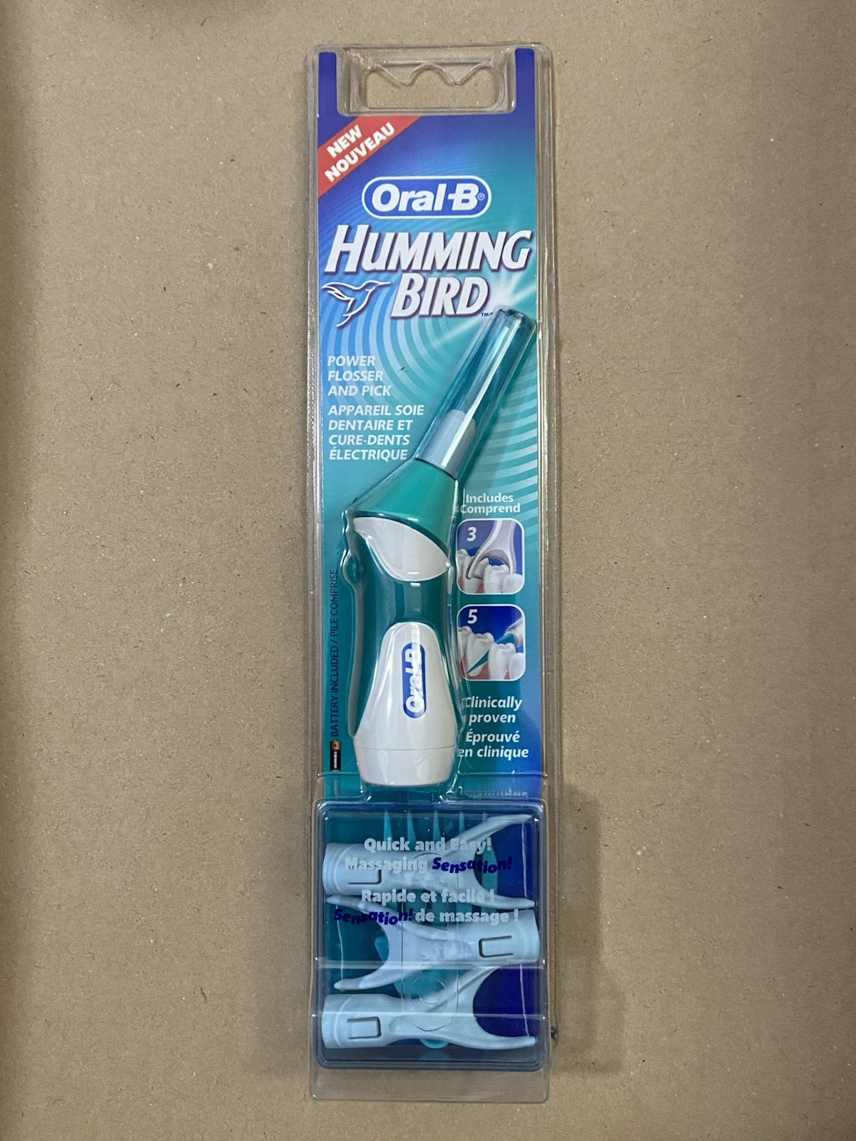 Oral-B Humming Bird Power Flosser and Pick New Sealed – Teal Head