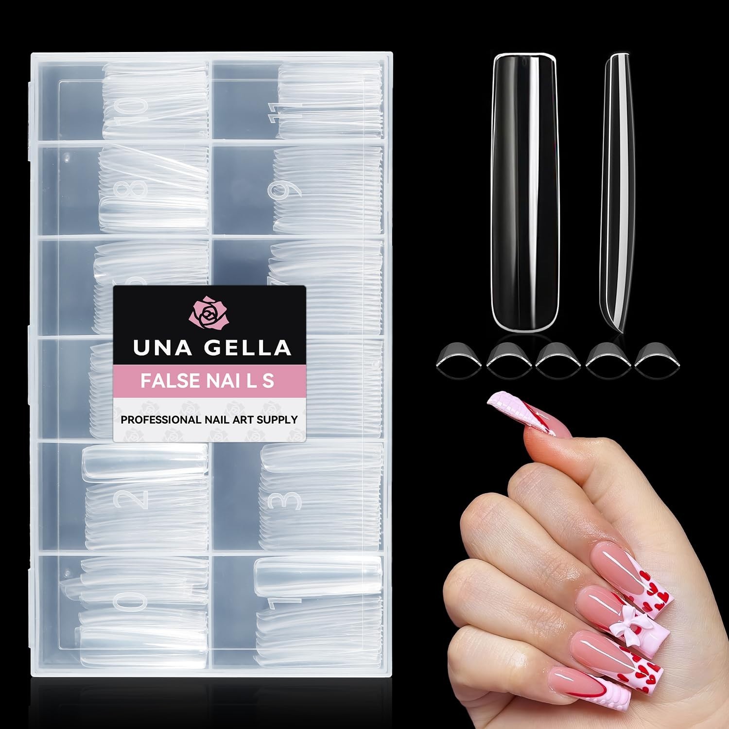 XXL Extra Long Square Nail Tips – 216PCS Clear Full Cover for Perfect Designs