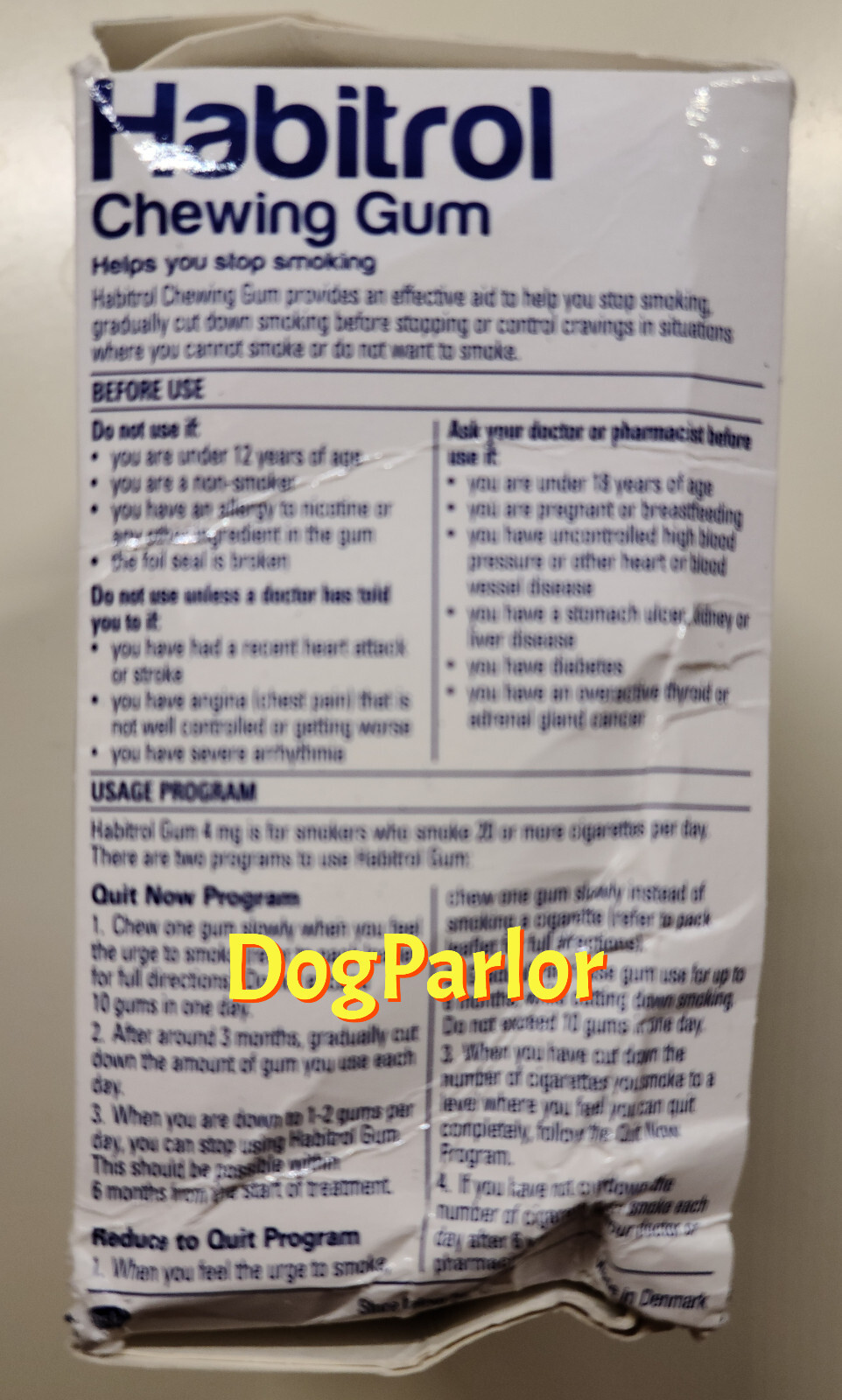 Habitrol Nicotine Gum 4mg MINT Bulk 204 Pieces 02/2025 DAMAGED BOX
