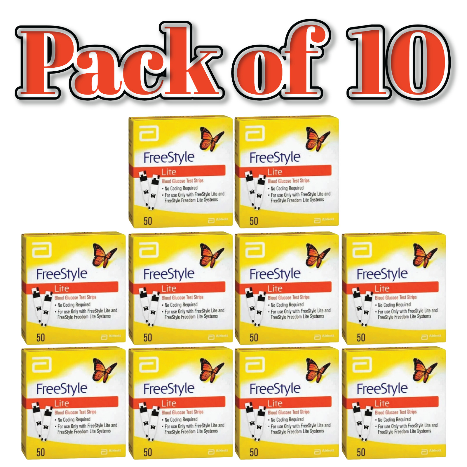 50 count free style lite test strips (10 x 50ct) EXP-04/2026