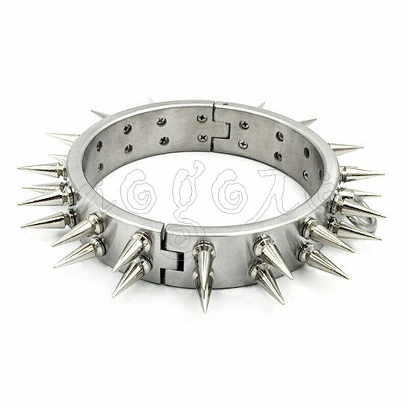 3cm 4cm 6cm High Stainless Steel Neck Collar With Thorn Double Row Spike Choker