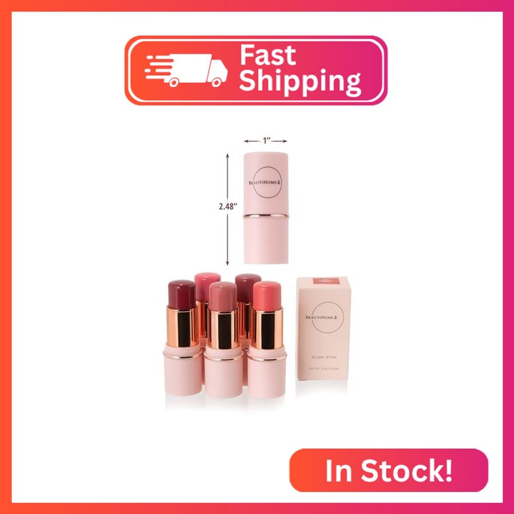 BeautiHome Blush Stick for Cheeks & Lips Multistick Cream Blush- Easy to Apply &