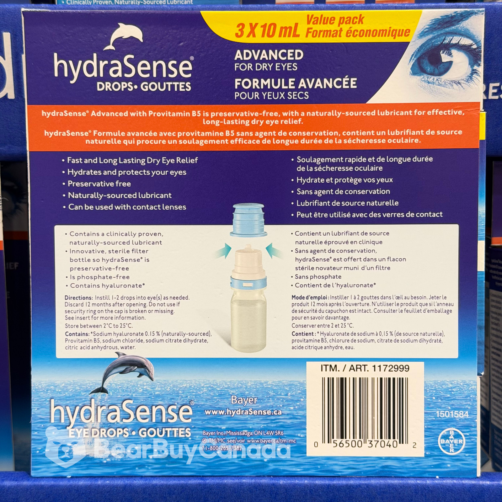 hydraSense Advanced Dry Eye Drops 3 x 10mL Preservative Free Exp:11/2028