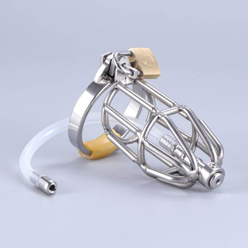Stainless Steel Chastity Cage 6cm Length 3.2cm Inner Diameter Lockable Male