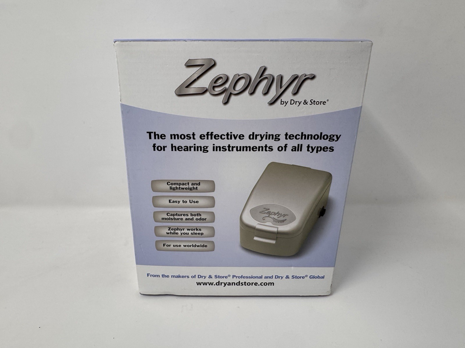 Zephyr Dry & Store Hearing Aid Dryer Case Dehumidifier New In Box Unused