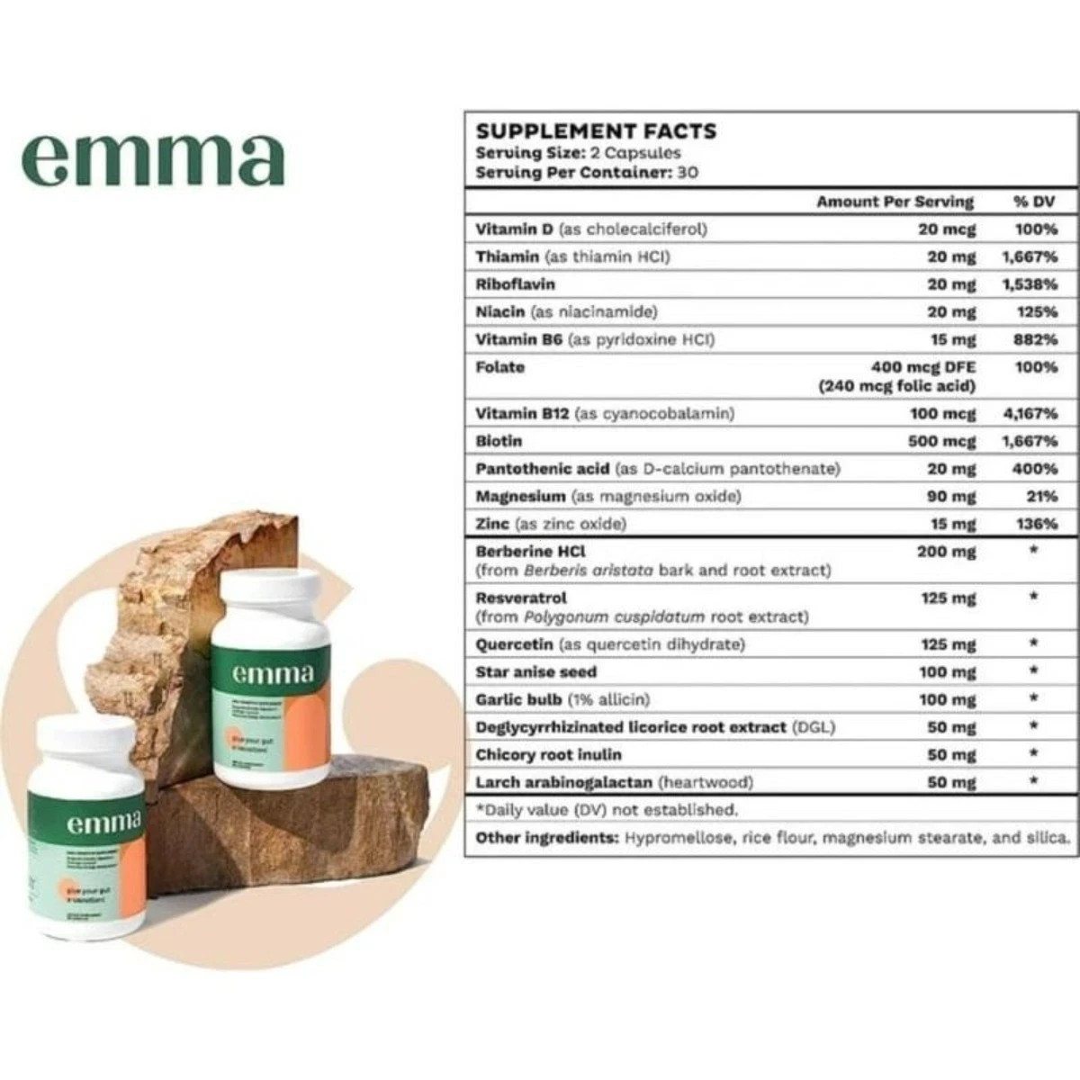 Emma Gut Health Supplement , for Bloating & Gas Relief Supports a Healthier Gut