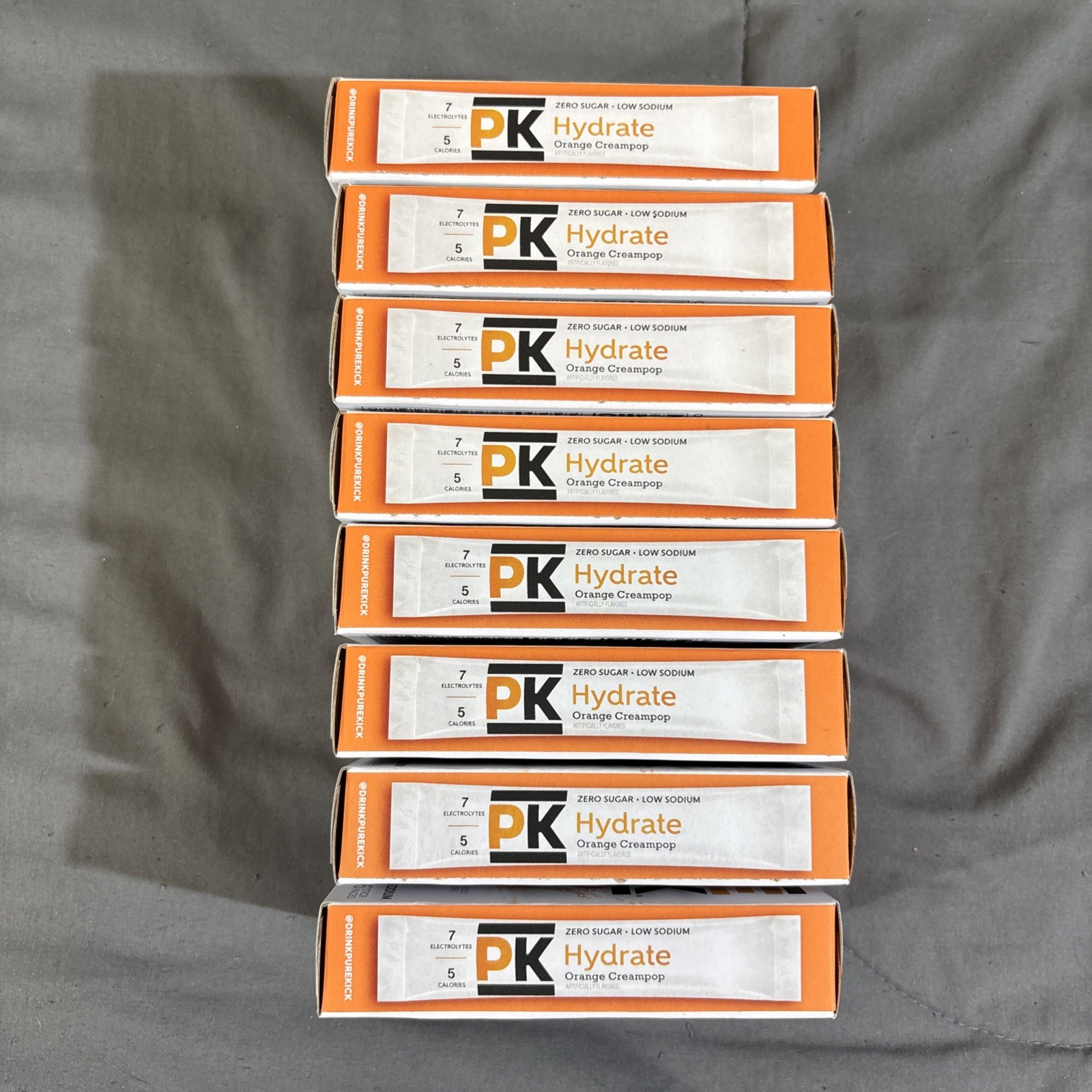 8 PACK ~ PURE KICK H2O Energy ORANGE CREAM HYDRATE 48 Packets ALWAYS FRESH!