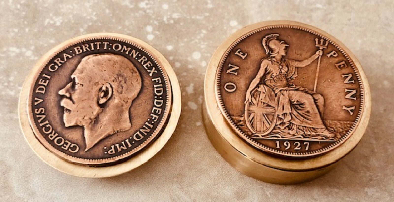 British Coin Pill Box Britain Large Penny – Rare, Exclusive, Handmade