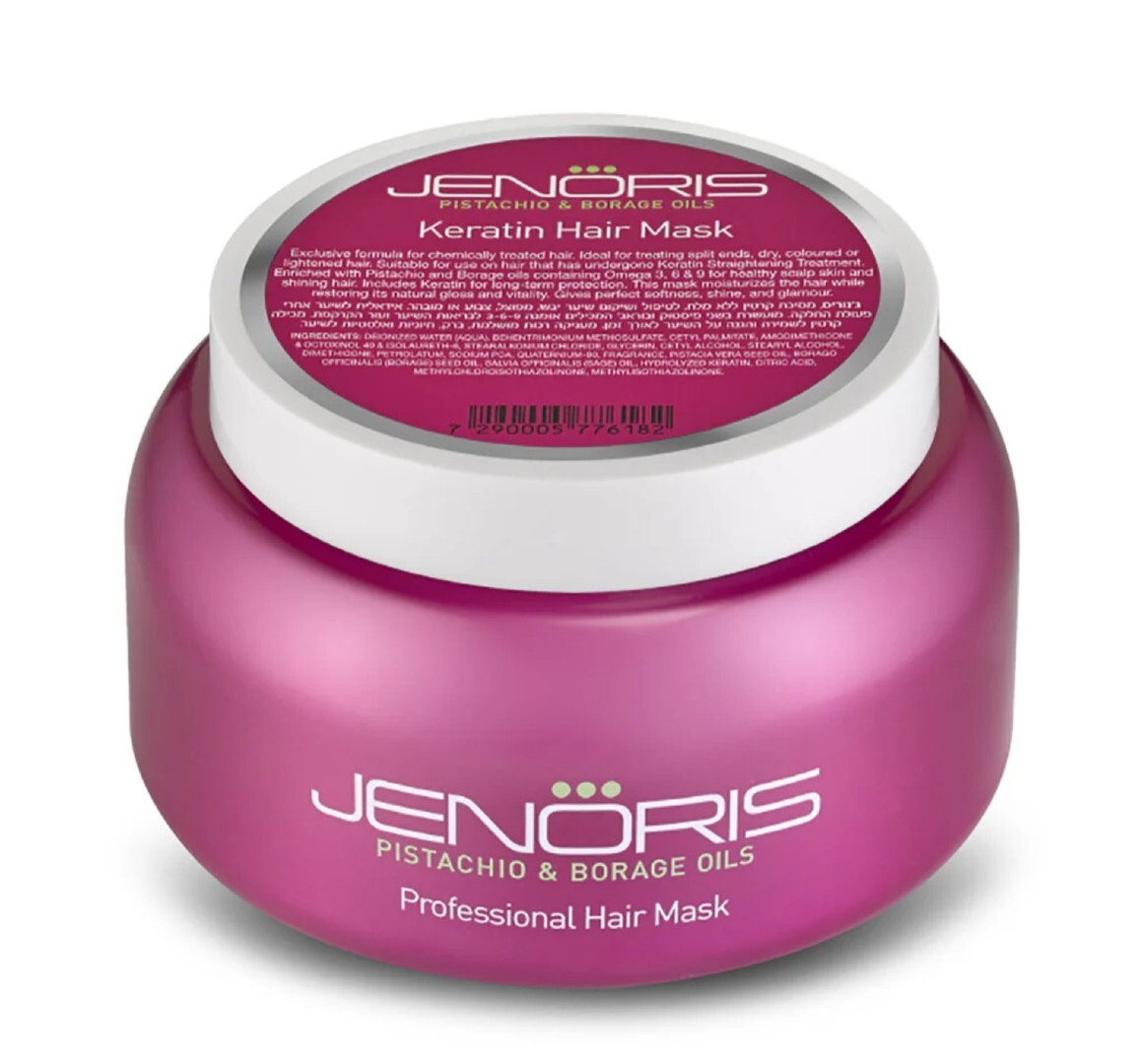 Jenoris Keratin Hair Mask 500ml/16.9oz for damaged hair-made from Israel