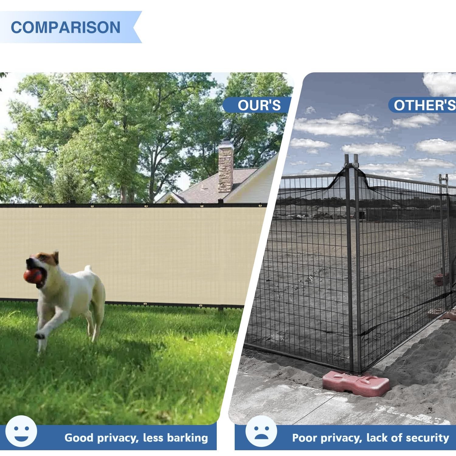 E&K Sunrise 5′ x 50′ Privacy Fence Screen with Grommets, Outdoor Windscreen F…