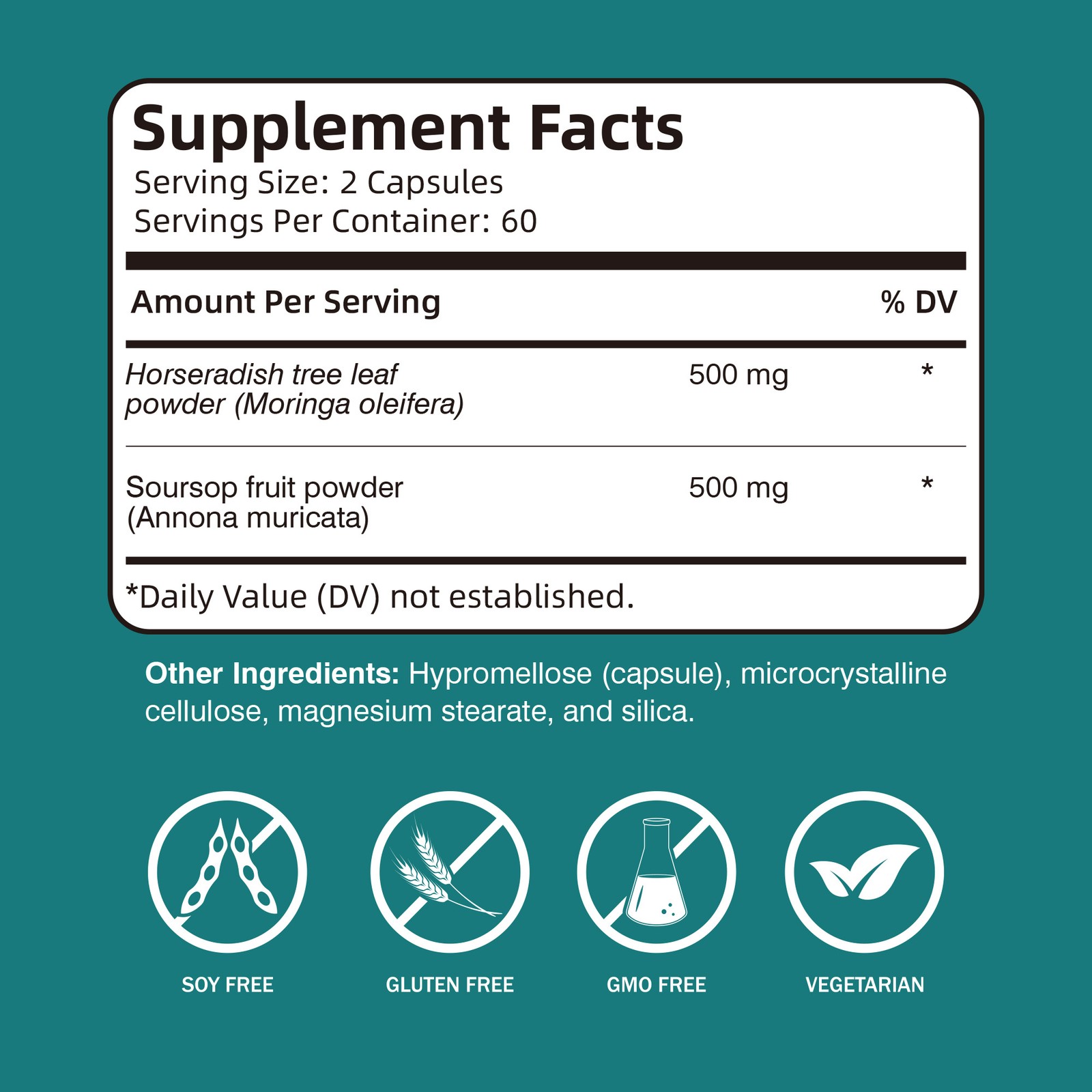 Moringa + Soursop 120pcs – Supports Cellular Health, Antioxidants, Improves Mood