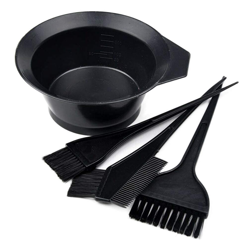 Hair Dye Color Brush and Bowl Set, 4Pcs Brushes Tool Mixing Black