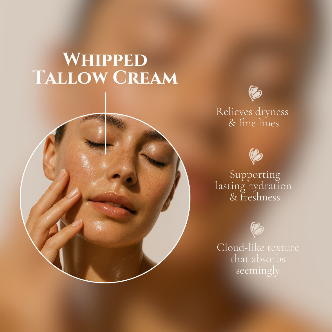 2 Pack Whipped Tallow Face Cream Moisturizer Grass Fed Beef Tallow 3.6oz