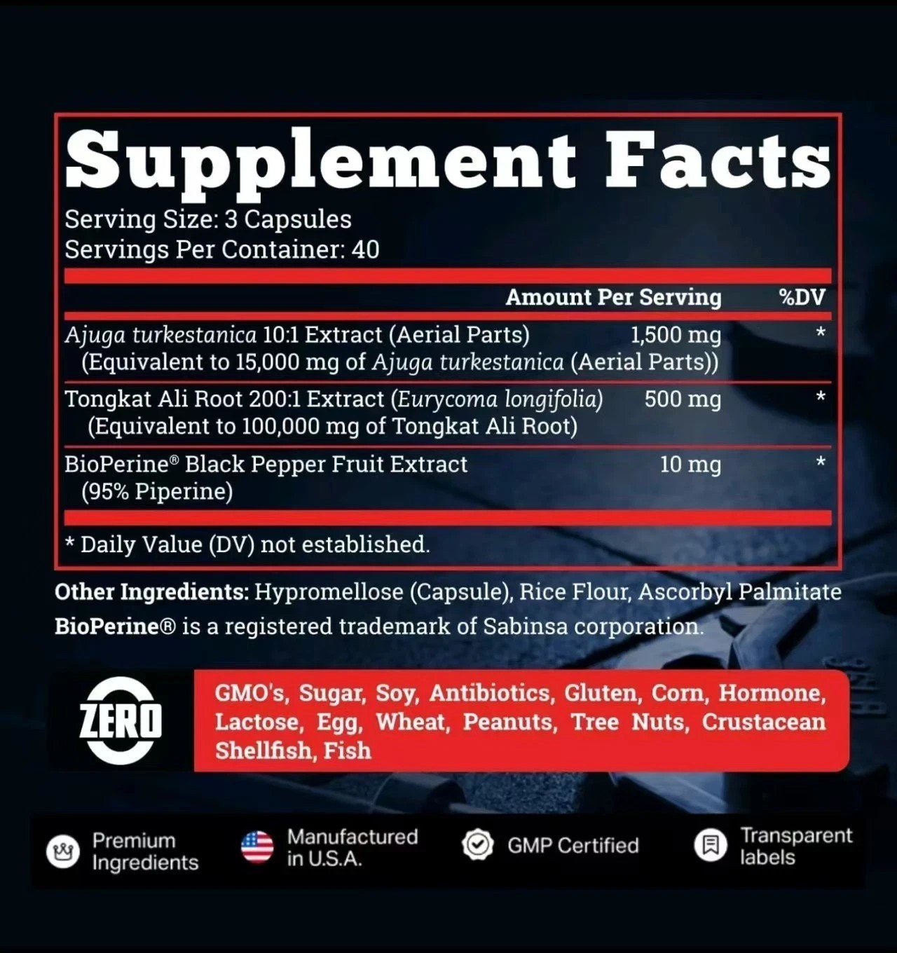 2 BOTTLES–LUXRY NEW Turkesterone120 Capsules – Non-GMO & Gluten Free Supplement