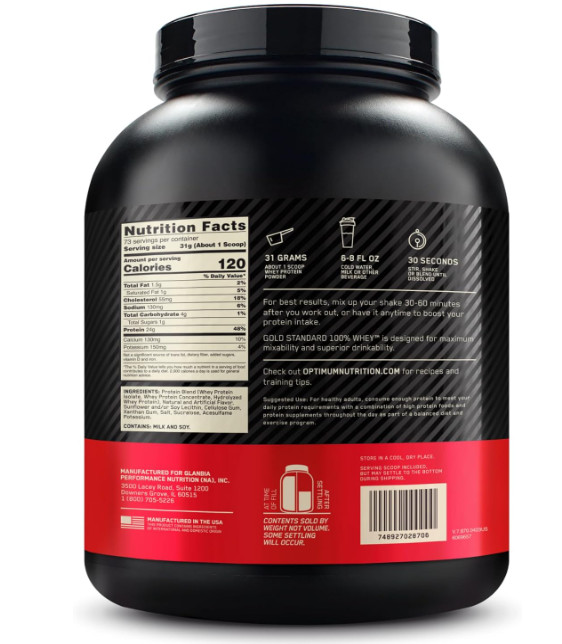 Optimum Nutrition Gold Standard Whey Vanilla 5LB 73 Servings
