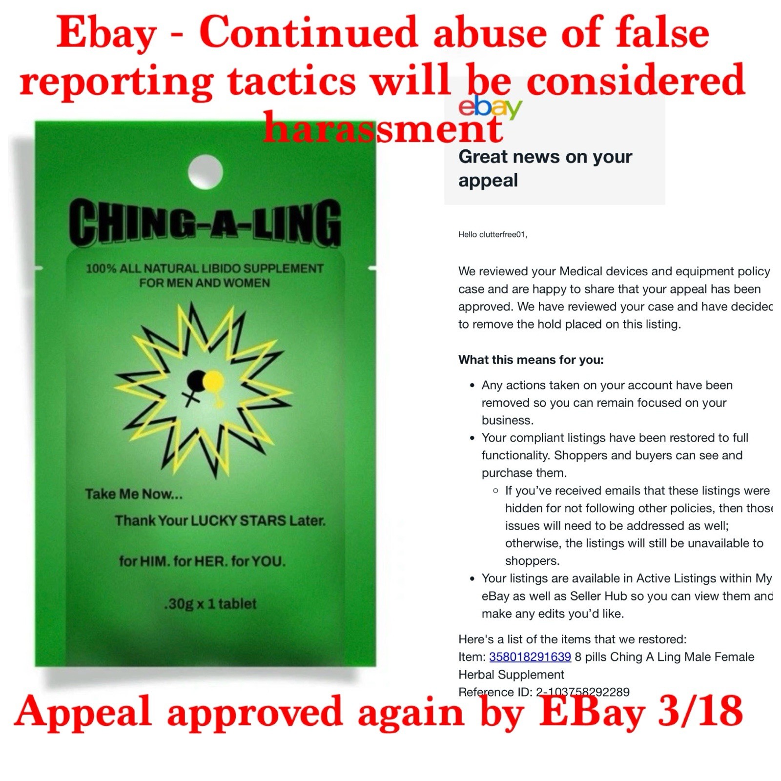 25 pills Ching A Ling Male Enhancement Herbal Supplement