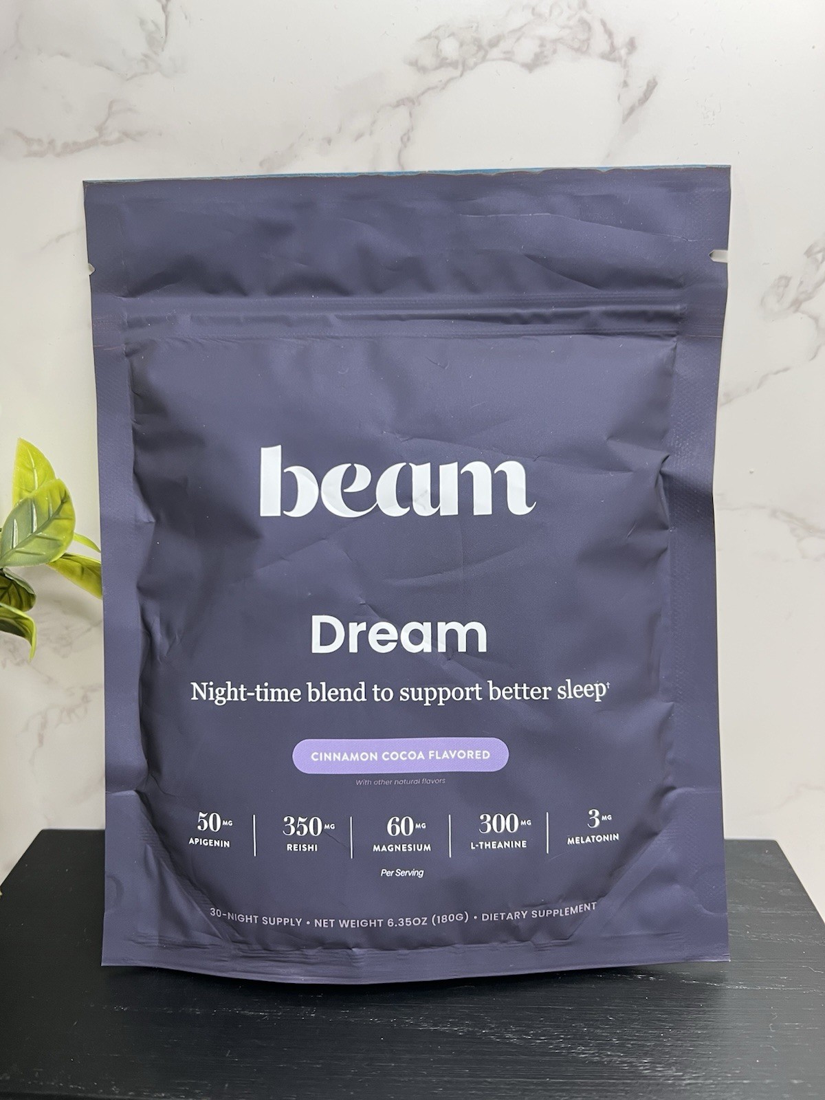 beam Dream Sleep Support Powder Cinnamon Cocoa 30-Night 6.35 oz Exp 10/27