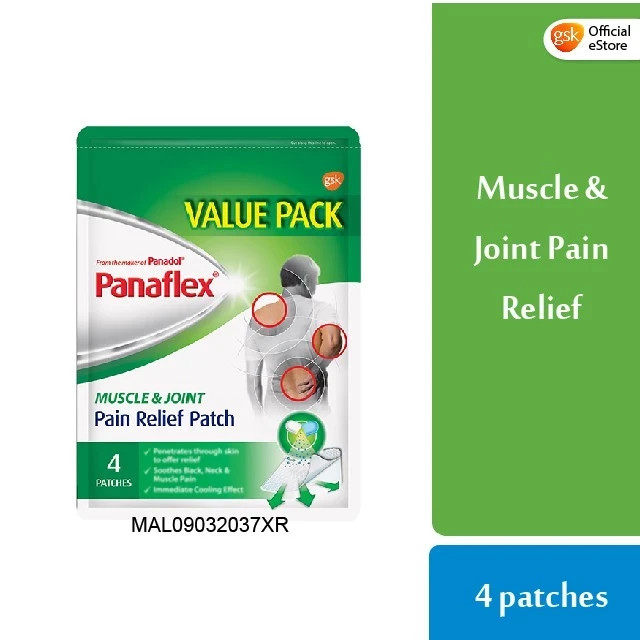PANAFLEX Pain Relief Patch For Muscle & Joint – 2 Patches Easy Peel