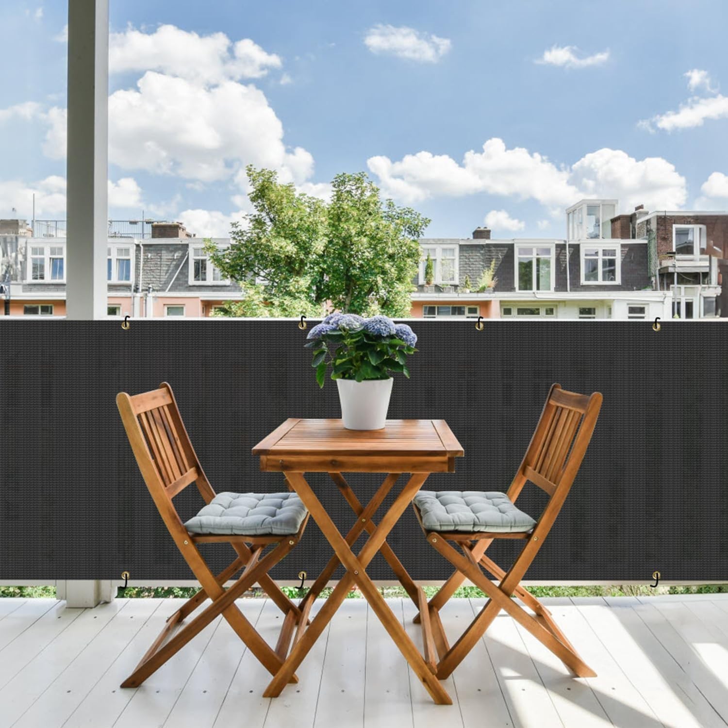 E&K Sunrise 3′ x 10′ Balcony Privacy Fence Screen Cover with Zip Ties Outdoor…