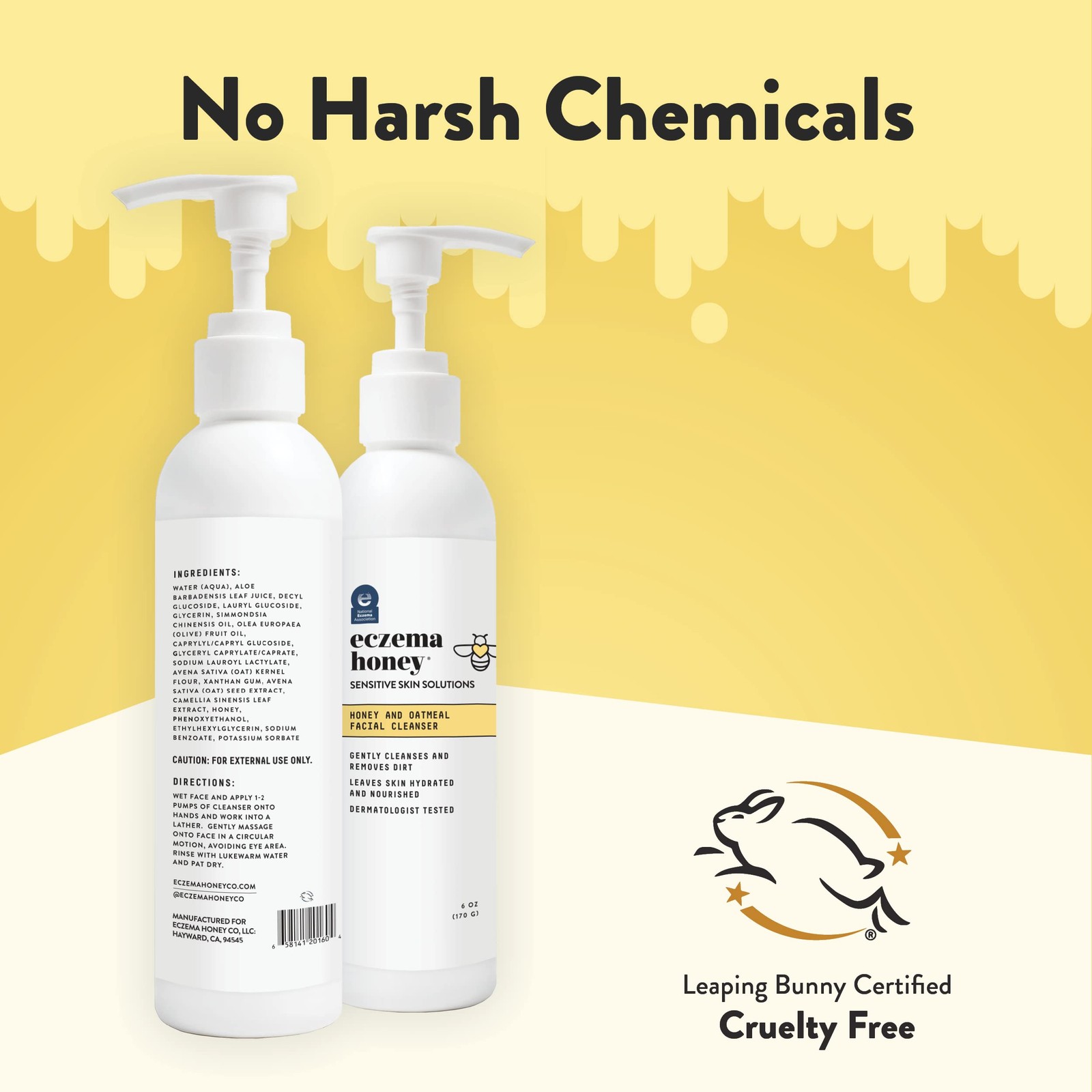 Eczema Honey Oatmeal Facial Cleanser – Natural Eczema Face Wash Prevents