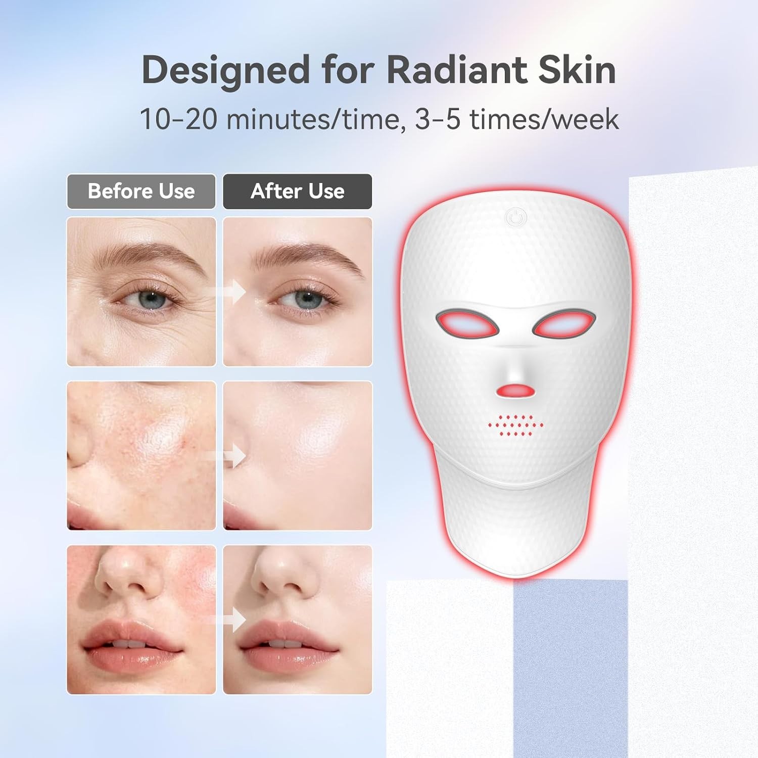 LED Face Mask Light Therapy 7 Color Red Photon Neck Skin Care Device Home Spa