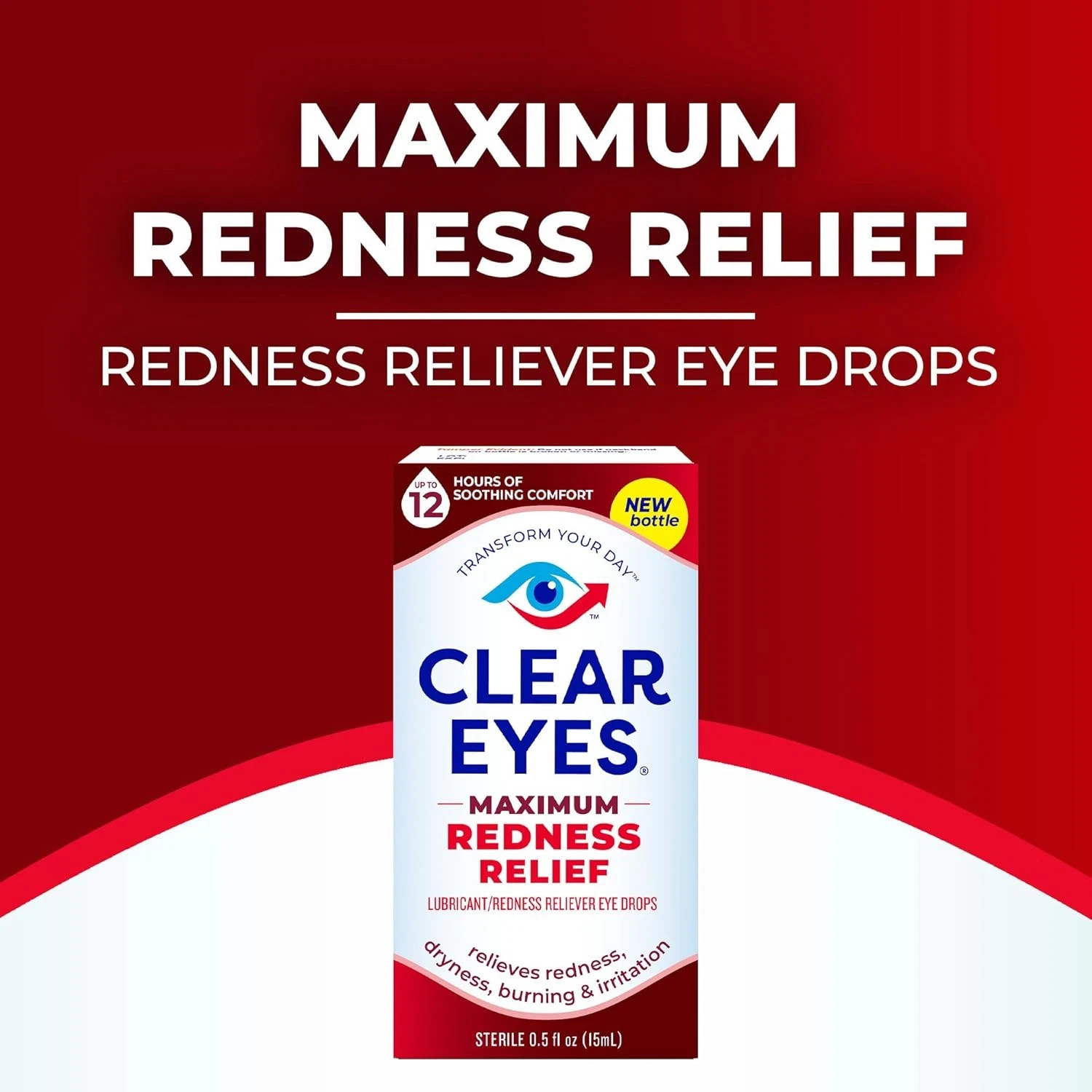 6 Pack Clear Eyes Maximum Strength Redness Relief Eye Drops 0.5 Oz Each
