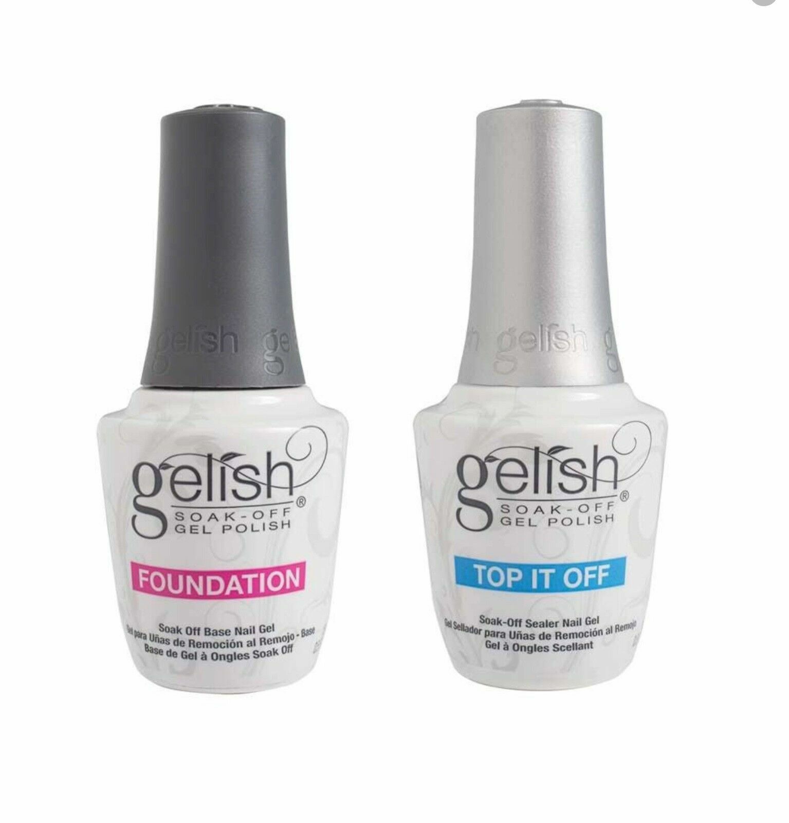 Harmony Gelish Top it off/ Foundation/ Top Base (0.5 oz) LED/ UV Soak Off – Pick