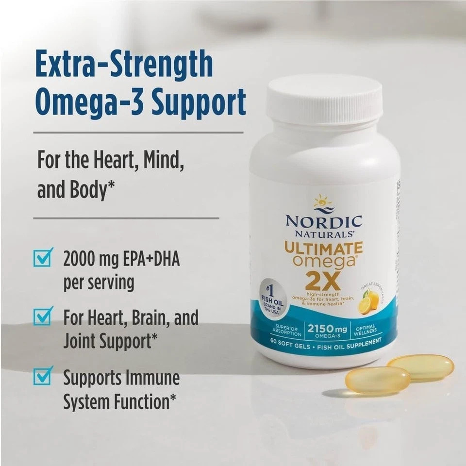 Nordic Naturals Ultimate Omega 2X 180 Soft Gels – Extra Strength – New Fast Ship